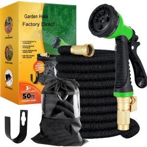 100 ft Expandable Versatile Retractable Backyard Hose with 9-Operate Nozzles – Light-weight and Collapsible for Out of doors Use