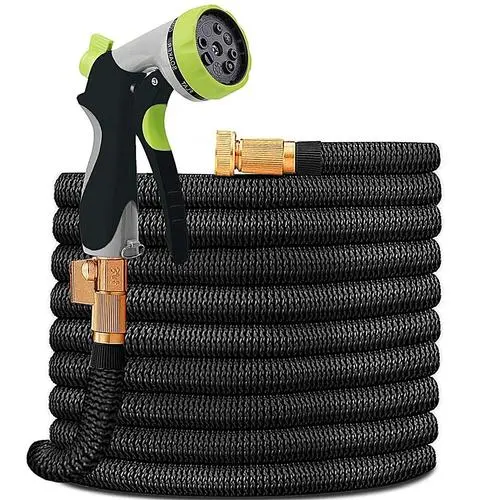 100ft Backyard Hose with 10-Setting Nozzle for Gardening