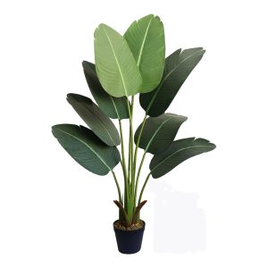 4-Foot Fake Fowl of Paradise Banana Tree with Silk Leaves – Synthetic Potted Inexperienced Plant for Dwelling and Resort Decor