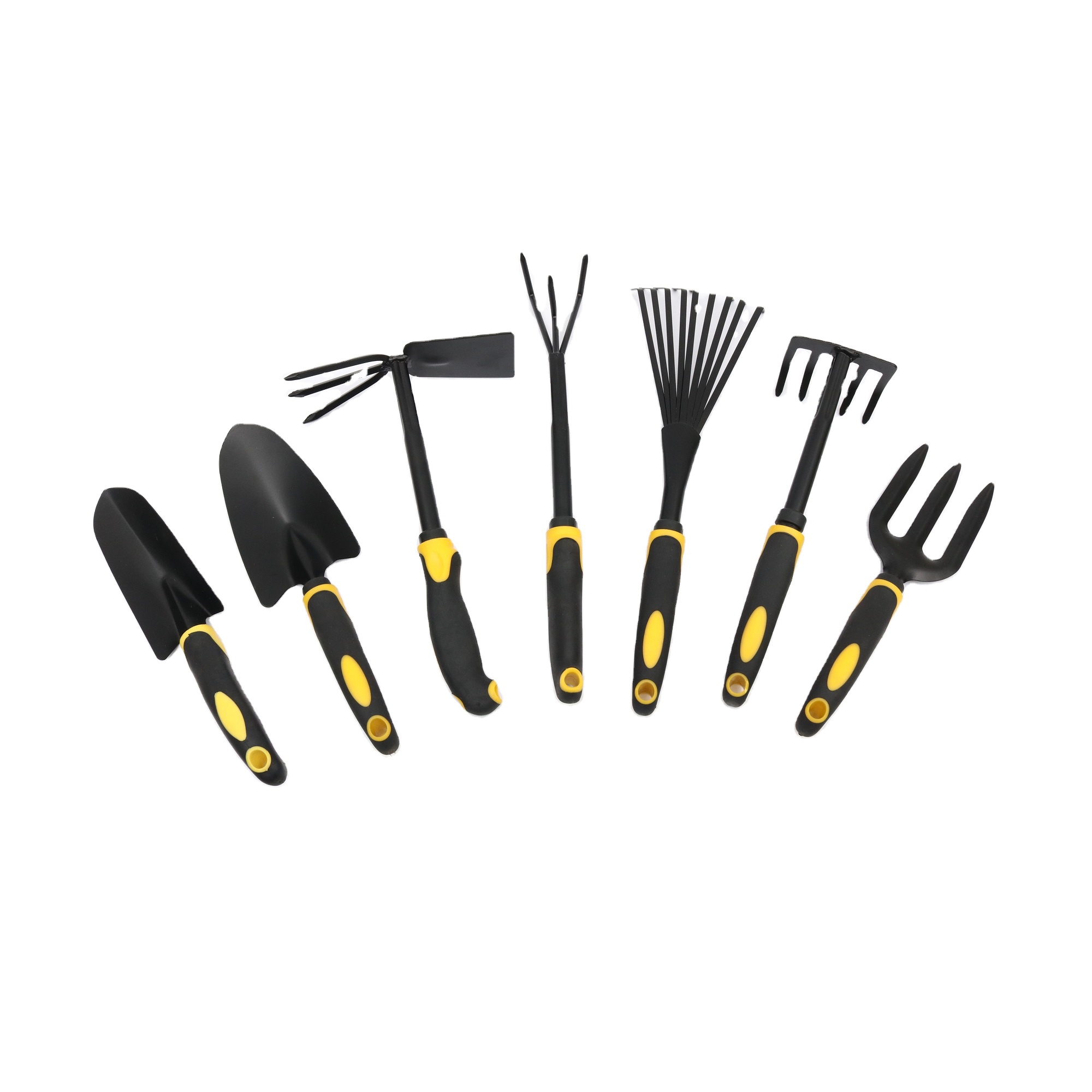 7-in-1 Backyard Succulent Device Set: Potted Digging Equipment with Iron Shovel, Rake, Fork, Hoe, and Claw That includes Plastic Handles