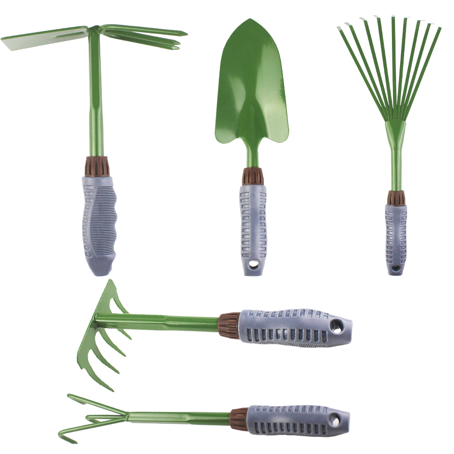 Compact Household Backyard Software Set: Contains Shovel, Weed Rake, and 5 Small Flower Gardening Instruments