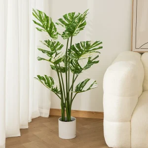 UV Resistant Small Synthetic Potted Plant for Indoor and House Decor